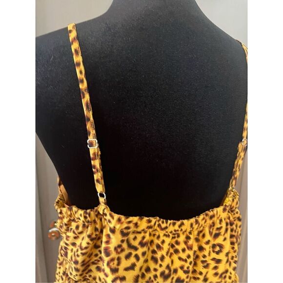 NWOT. New In Honey Black Leopard Spaghetti Dress size L - Picture 6 of 11